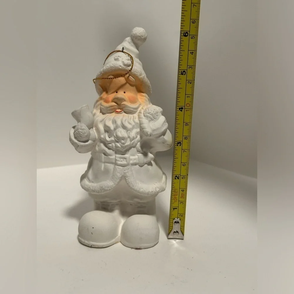 Ceramic White Santa Ornament